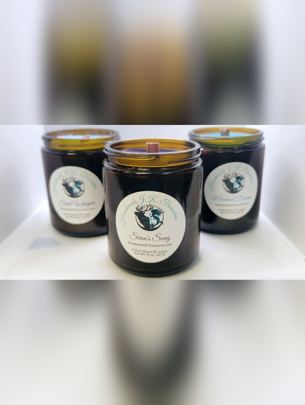 Artisan Vegan Soy Wax 8 Oz Candle Apothecary Jar Various Scents - Picture 8 of 8